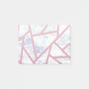 Pink and blue mosaic pattern post-it notes