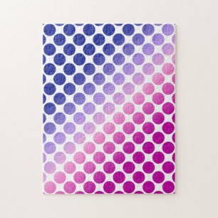 Pink and Blue Ombre Circle Pattern Jigsaw Puzzle