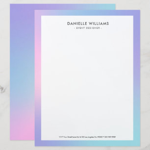 Pink and blue ombre custom letterhead