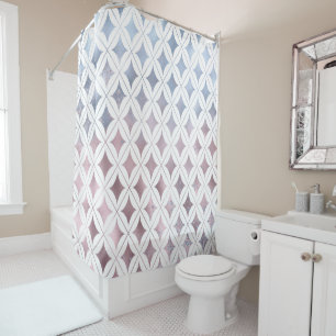 Pink and Blue Ombre Diamonds Shower Curtain