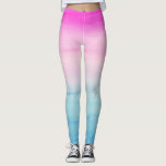 Pink and Blue Ombre Watercolor Leggings<br><div class="desc">Unique and girly watercolor ombre of pink and blue. Perfect for summer!</div>