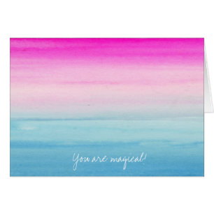 Pink and Blue Ombre Watercolor Motivational