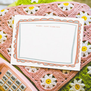Pink and Blue Painted Scallop Personalised Name Card