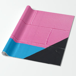 Pink and blue painted wall wrapping paper