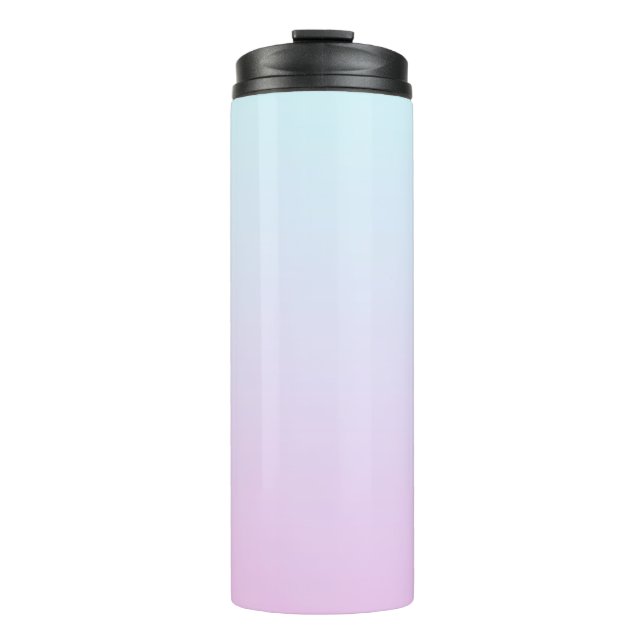 Pink and blue pastel gradient background thermal tumbler (Front)