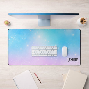 Pink and Blue Pastel Gradient Sky Desk Mat