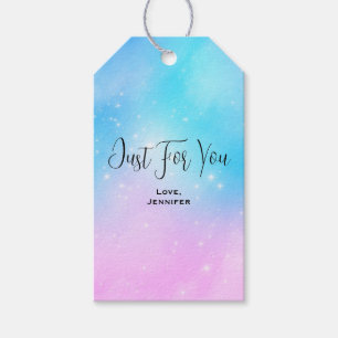 Pink and Blue Pastel Gradient Sky Just for You Gift Tags