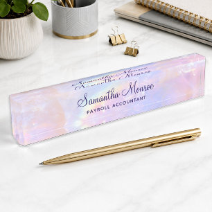 Pink and Blue Pastel Quartz Nameplate
