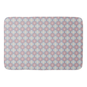 Pink and Blue Pattern Bath Mat