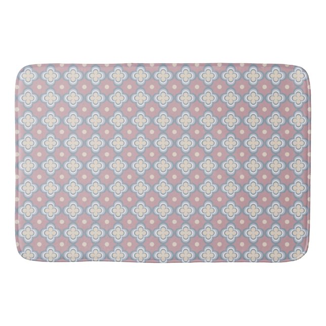 Pink and Blue Pattern Bath Mat (Front)