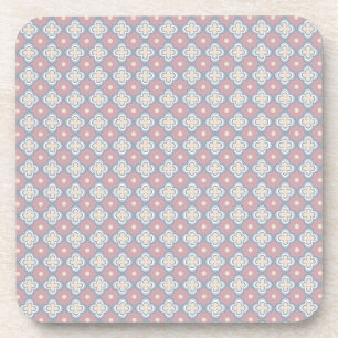Pink and Blue Pattern Coaster