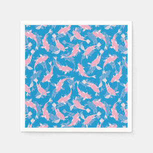 Pink and Blue Pattern - Koi Fish Napkin