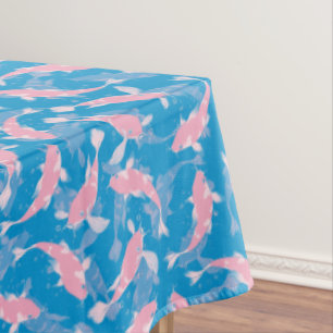 Pink and Blue Pattern - Koi Fish Tablecloth