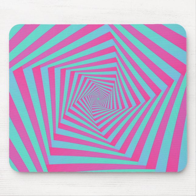 Pink and Blue Pentagon Spiral  Mousepad (Front)