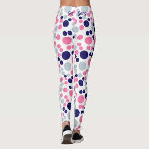 Pink and Blue Polka Dot Leggings