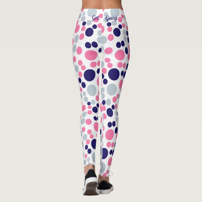 Pink and Blue Polka Dot Leggings (Back)