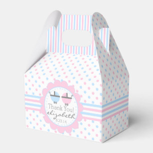 Pink and Blue Polka Dots Baby Shower Favour Box