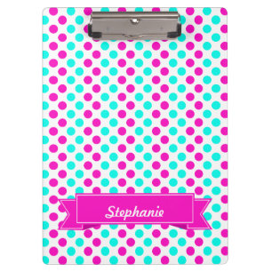 Pink and Blue Polka Dots Clipboard