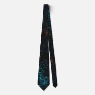 Pink And Blue Polygonal Pattern Tie
