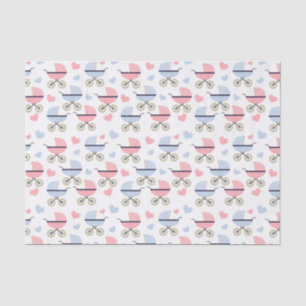 Pink and Blue Pram Pattern Baby Shower Tissue Paper