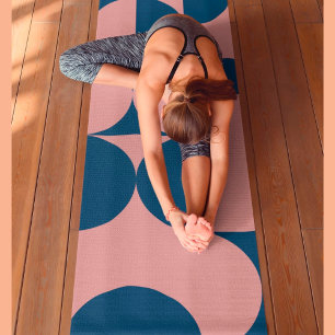 Pink and Blue Retro Circle Yoga Mat