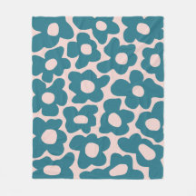 Pink And Blue Retro Groovy Baby Flowers Pattern