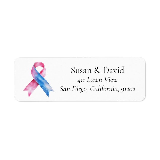 Pink and Blue Ribbon Awareness Support & Cause (Front)