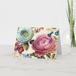 Pink and Blue Rose Card