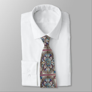Pink and Blue Sapphires Diamonds Pearls Mandala Tie