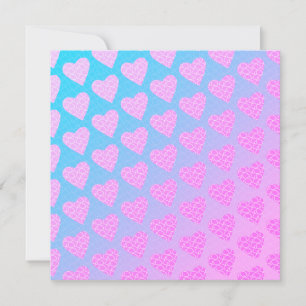 Pink and Blue Scribble Hearts Valentines Day Card