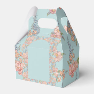 Pink and blue shabby chic florals favour box