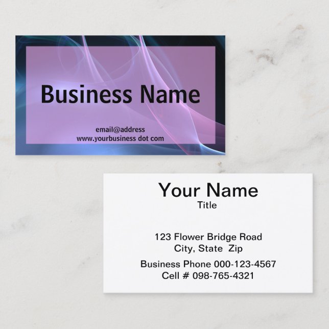 Pink and Blue Silky Streaks Business Card (Front/Back)