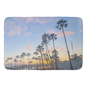 Pink and Blue Sky Sunset in Oceanside California Bath Mat