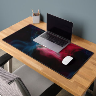 pink and blue smoke abstract desk mat