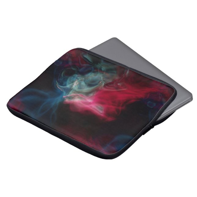pink and blue smoke abstract laptop sleeve (Front Top)