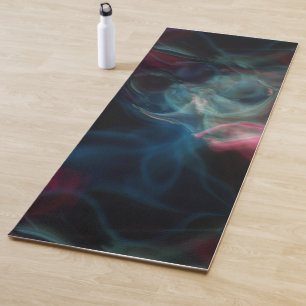 pink and blue smoke abstract yoga mat