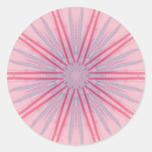 Pink and Blue Spokes Kaleidoscope Stickers