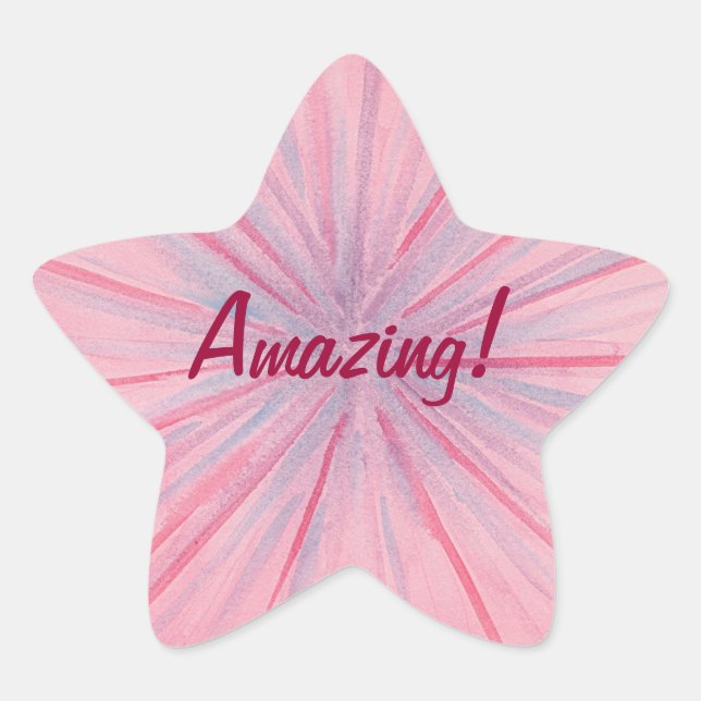 Pink and Blue Spokes on Light Pink Amazing Sticker (Front)