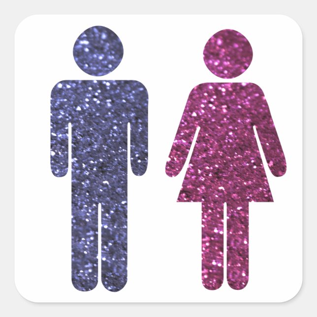 Pink and Blue Square Sticker (Front)