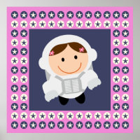 Pink and Blue Stars Spacegirl