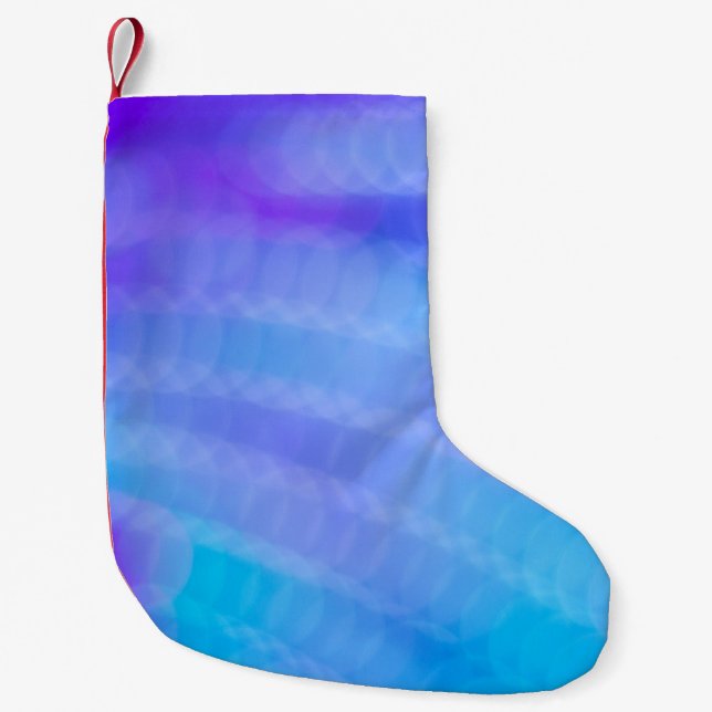 Pink and blue striped textile small christmas stocking (Front)