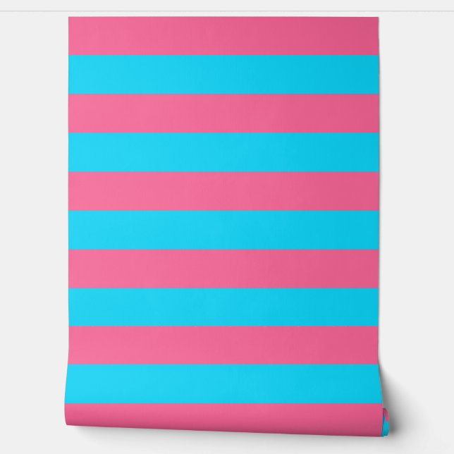 Pink and Blue Stripes Wall Decor (Unrolling)