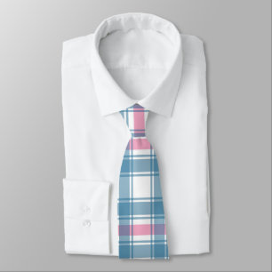 Pink And Blue Tartan Christmas Tie