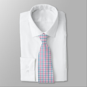 Pink And Blue Tartan Christmas Tie