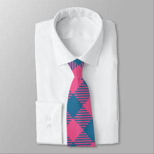 Pink And Blue Tartan Christmas Tie