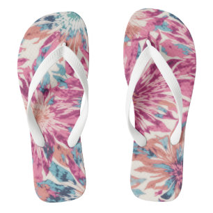 Pink And Blue Tie Dye Sunburst Jandals