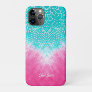 Pink and Blue Tie dye with Mandala Sway in Style Case-Mate iPhone Case