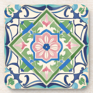 Pink and Blue Tile Coaster