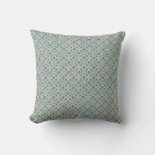 Pink and Blue Tile Cushion
