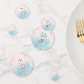 Pink and Blue Twin Teddy Bears Table Confetti 